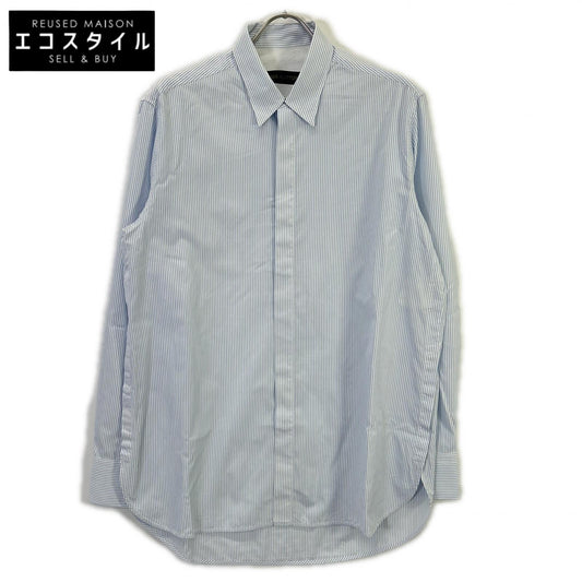 LOUIS VUITTON ルイヴィトン RM172 DOH HDS80W 17AW ライトブルー コットン ストライプ長袖シャツ トップス