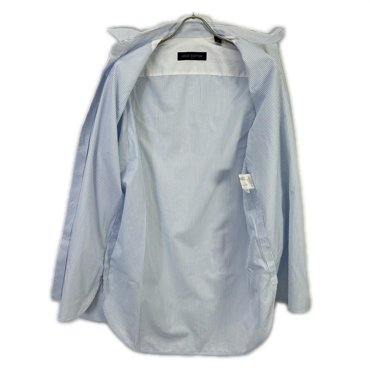 LOUIS VUITTON ルイヴィトン RM172 DOH HDS80W 17AW ライトブルー コットン ストライプ長袖シャツ トップス