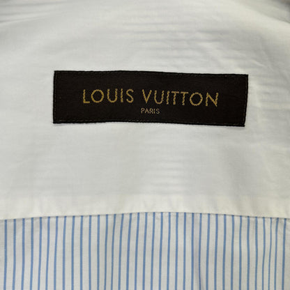 LOUIS VUITTON ルイヴィトン RM172 DOH HDS80W 17AW ライトブルー コットン ストライプ長袖シャツ トップス