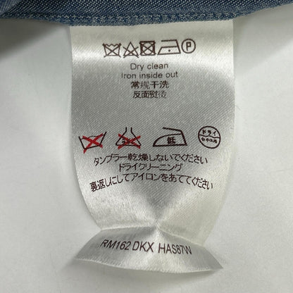 LOUIS VUITTON RM162 DKX HAS87W 16AW Blue Cotton Wool Silver Button Back Print Long Sleeve Shirt Tops