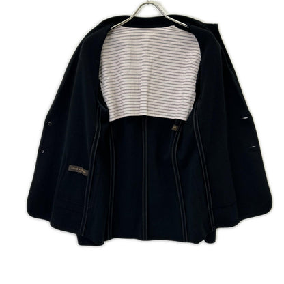 LOUIS VUITTON RM141M H5KN50MS7 Black Cotton Leather Pocket Single-Breasted Tailored Jacket