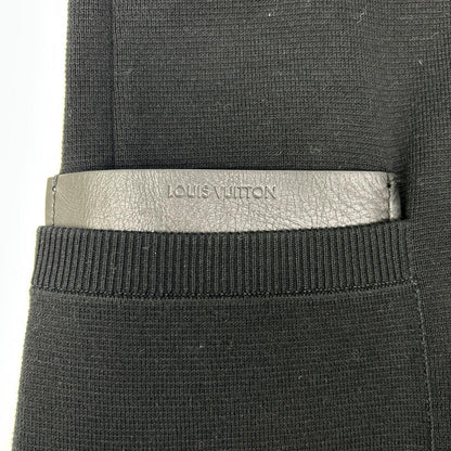 LOUIS VUITTON RM141M H5KN50MS7 Black Cotton Leather Pocket Single-Breasted Tailored Jacket