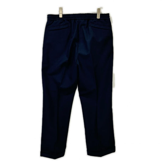 MONCLER モンクレール 19年製 ネイビー ウール PANTALONE SPORTIVO ロールアップスラックスパンツ ボトムス