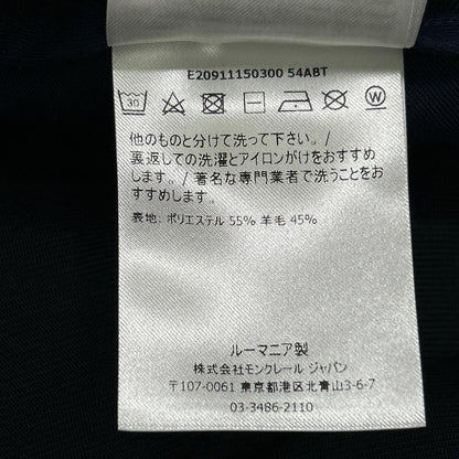 MONCLER Moncler Made in 2019 Navy wool PANTALONE SPORTIVO rolled-up slacks pants Bottoms