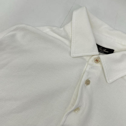 Loro Piana ロロピアーナ FAI1311 オプティカルホワイト プルオーバー長袖ポロシャツ トップス