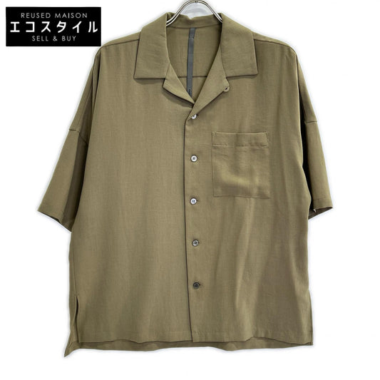 KS01-048 KHAKI EX.Savanna Print Drop Shoulder S/S Shirt Tops 1 Men's