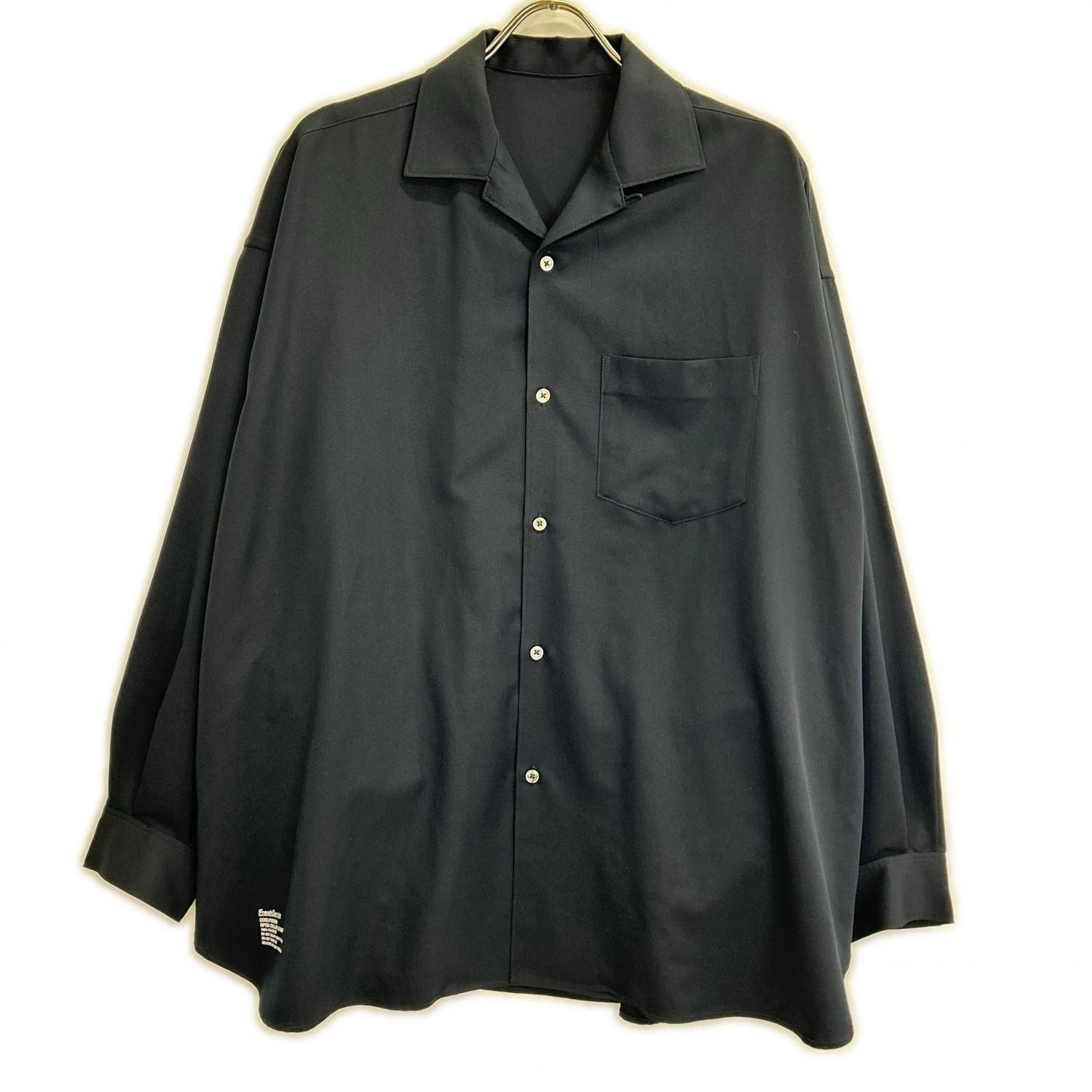 FSW-23-SH-109 Navy Micro Typewriter Corporate Regular Collar Shirt Long Sleeve Shirt Tops M Men's