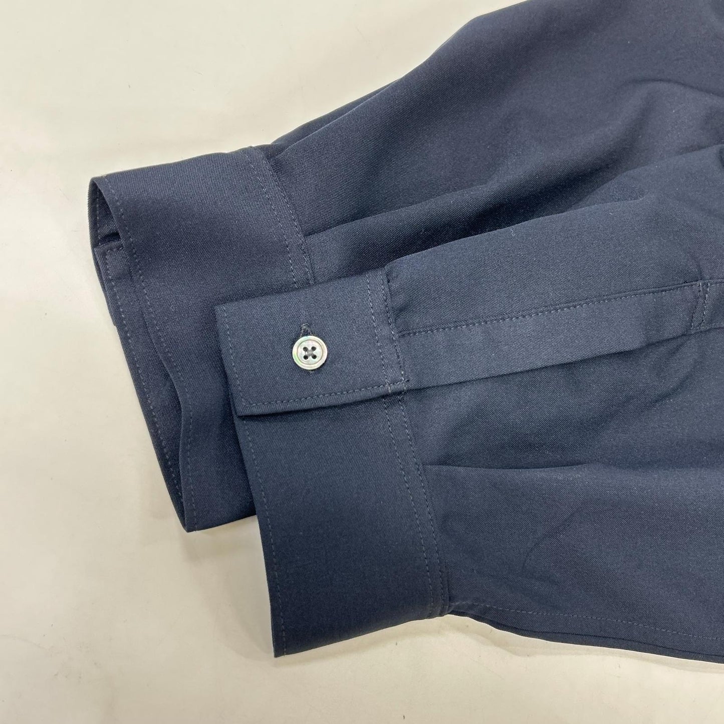 FSW-23-SH-109 Navy Micro Typewriter Corporate Regular Collar Shirt Long Sleeve Shirt Tops M Men's
