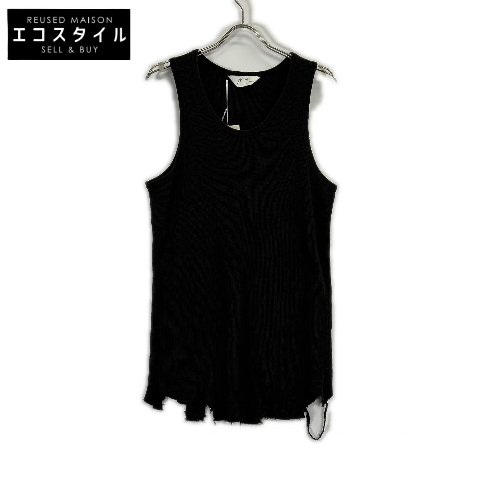 ANCELLM アンセルム 26SS ANC-STD-CT04 ブラック DAMAGE WAFFLE TANK トップス