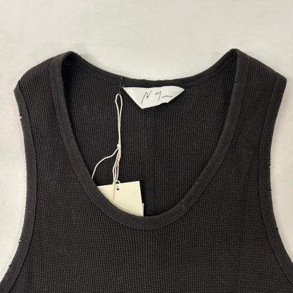 ANCELLM アンセルム 26SS ANC-STD-CT04 ブラック DAMAGE WAFFLE TANK トップス
