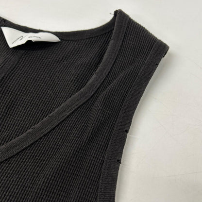 ANCELLM アンセルム 26SS ANC-STD-CT04 ブラック DAMAGE WAFFLE TANK トップス