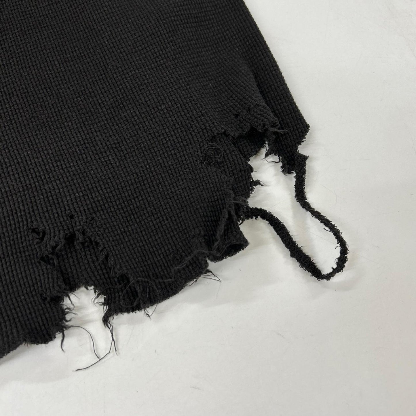 ANCELLM アンセルム 26SS ANC-STD-CT04 ブラック DAMAGE WAFFLE TANK トップス
