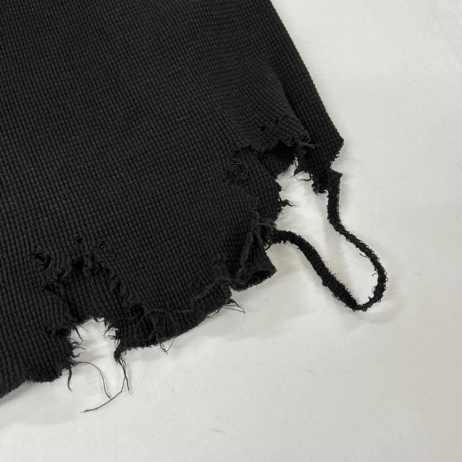 ANCELLM アンセルム 26SS ANC-STD-CT04 ブラック DAMAGE WAFFLE TANK トップス