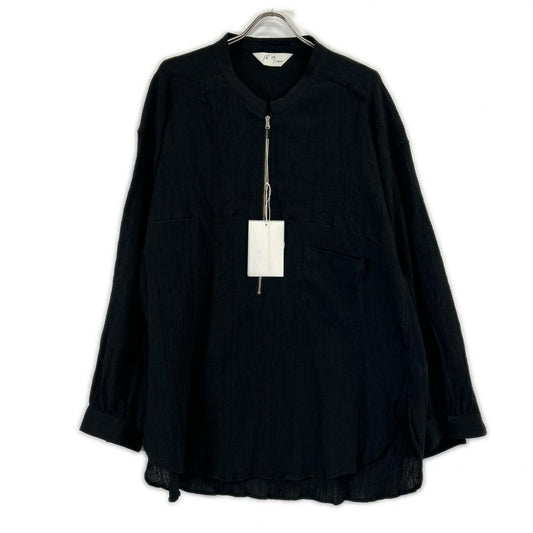 26SS ANC-SH94 ﾌﾞﾗｯｸ CREPE HALF ZIP SHIRT トップス 2 メンズ