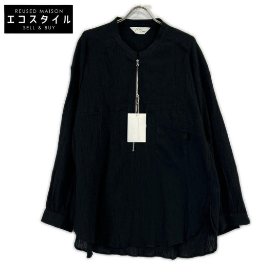 26SS ANC-SH94 ﾌﾞﾗｯｸ CREPE HALF ZIP SHIRT トップス 2 メンズ