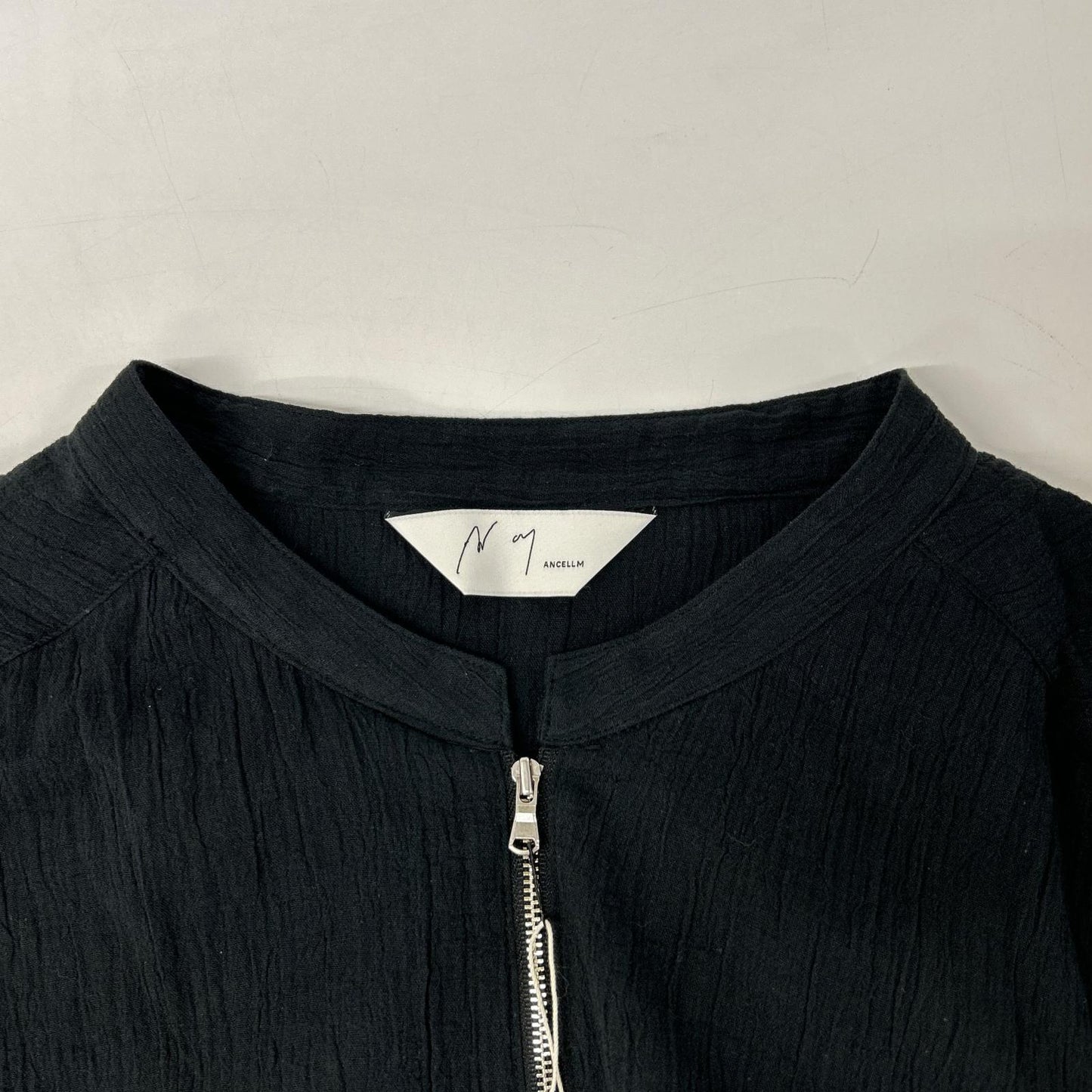 26SS ANC-SH94 ﾌﾞﾗｯｸ CREPE HALF ZIP SHIRT トップス 2 メンズ
