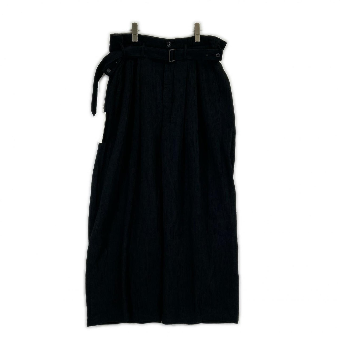 26SS ANC-PT122 ﾌﾞﾗｯｸ BELTED CREPE TUCK SLACKS ボトムス 2 メンズ