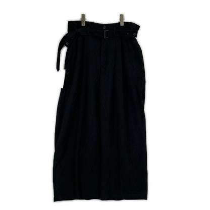 26SS ANC-PT122 ﾌﾞﾗｯｸ BELTED CREPE TUCK SLACKS ボトムス 2 メンズ
