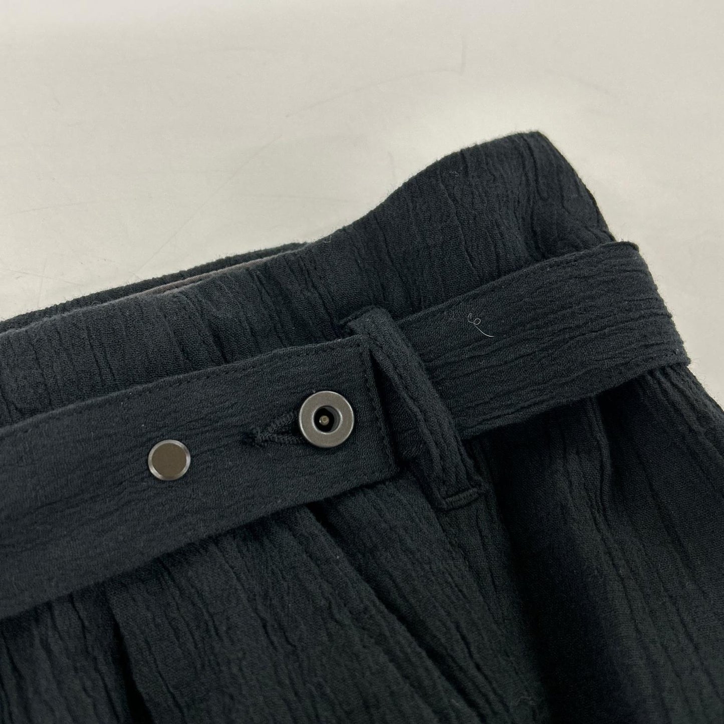 26SS ANC-PT122 ﾌﾞﾗｯｸ BELTED CREPE TUCK SLACKS ボトムス 2 メンズ