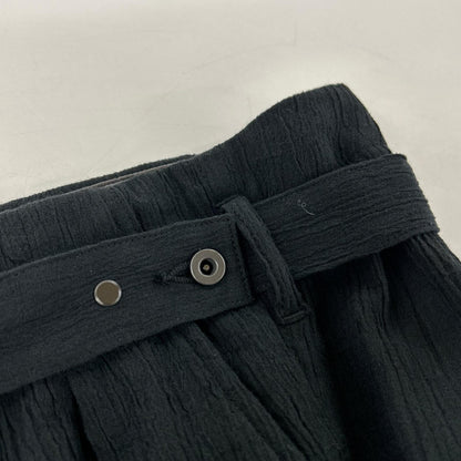 26SS ANC-PT122 ﾌﾞﾗｯｸ BELTED CREPE TUCK SLACKS ボトムス 2 メンズ