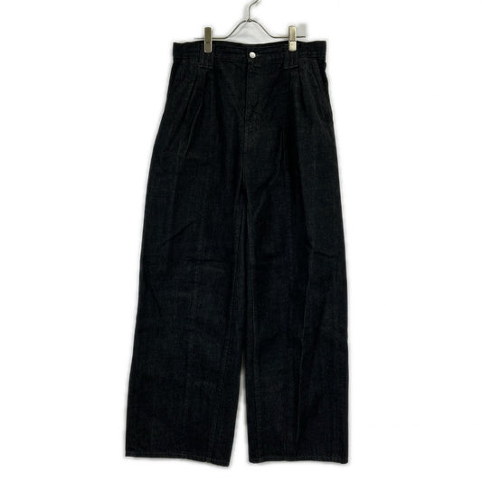 26SS YK26SS01189P ﾌﾞﾗｯｸ 3pleated Wide Leg Denim Trousers ボトムス 3 メンズ