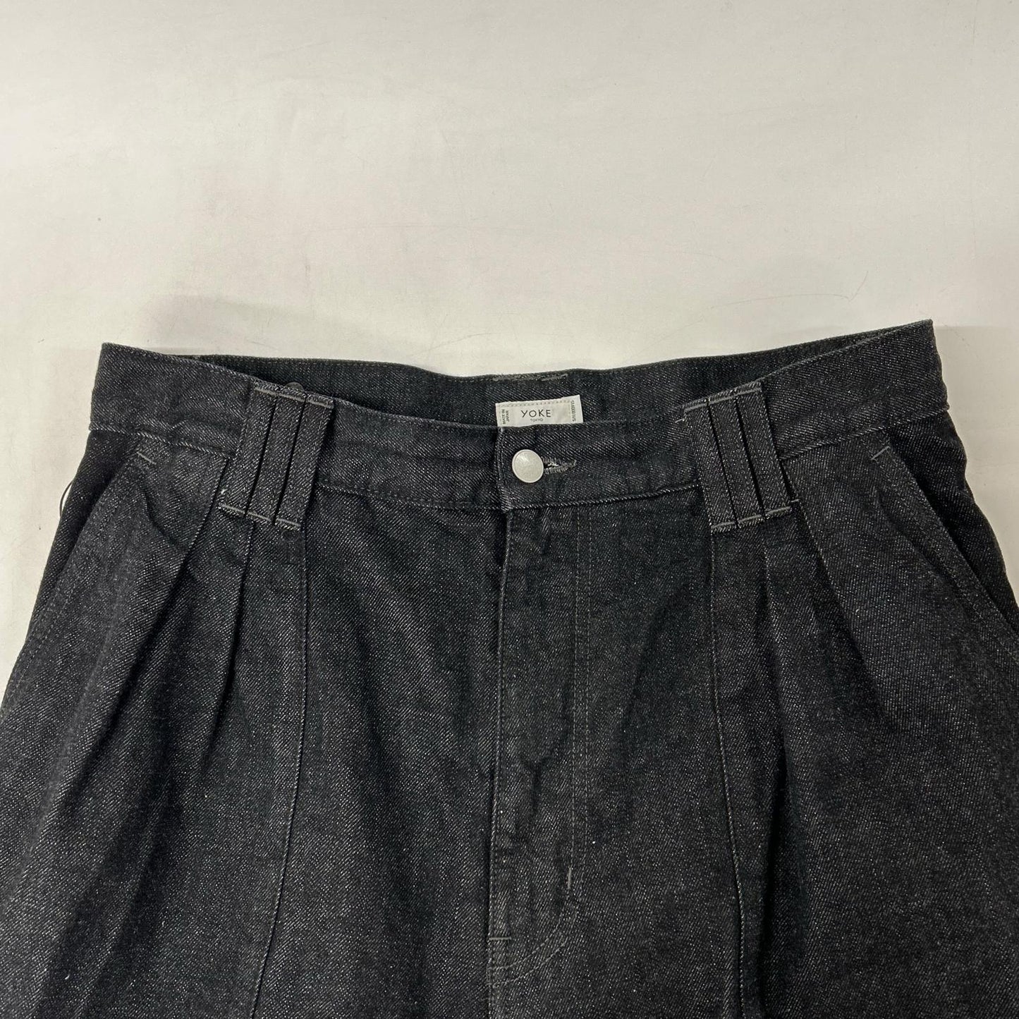 26SS YK26SS01189P ﾌﾞﾗｯｸ 3pleated Wide Leg Denim Trousers ボトムス 3 メンズ