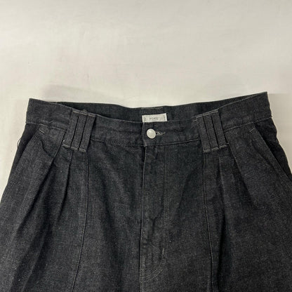 26SS YK26SS01189P ﾌﾞﾗｯｸ 3pleated Wide Leg Denim Trousers ボトムス 3 メンズ