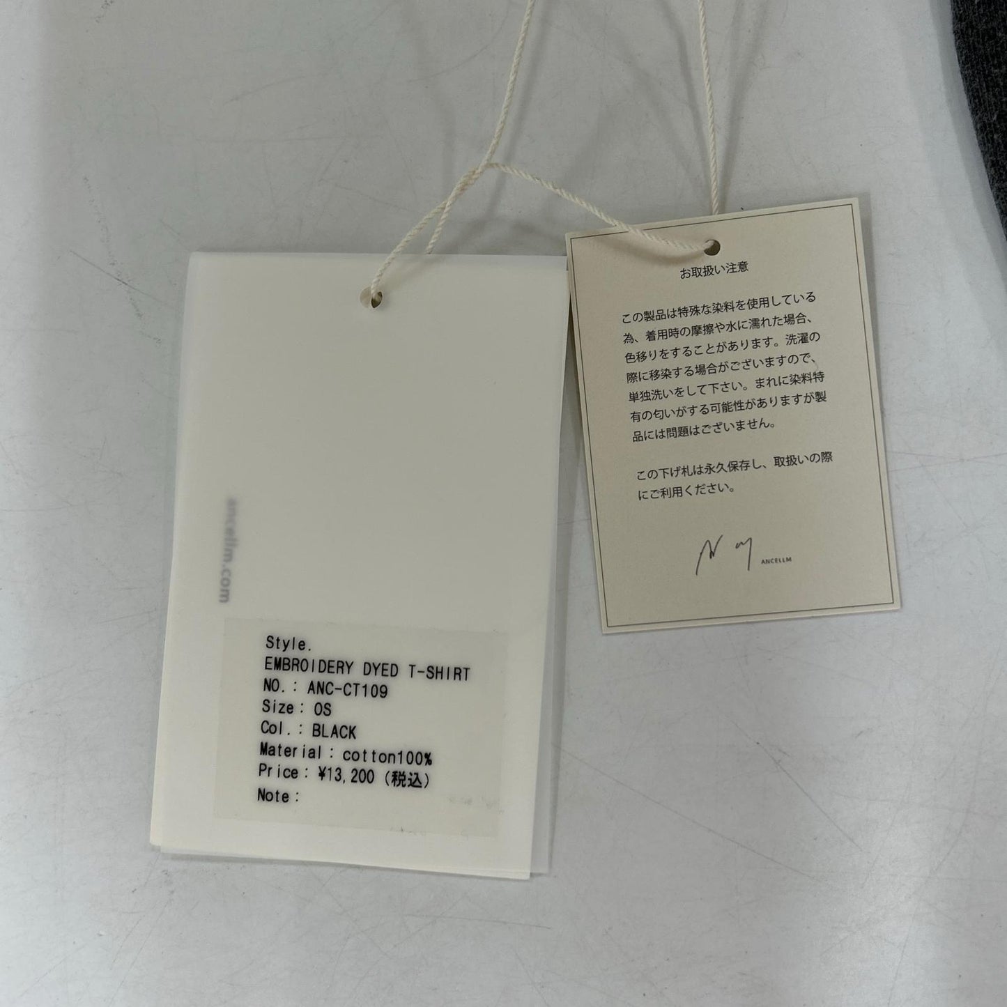 25SS ANC-CT109 ﾌﾞﾗｯｸ EMBROIDERY DYED T-SHIRT トップス OS(one size) メンズ