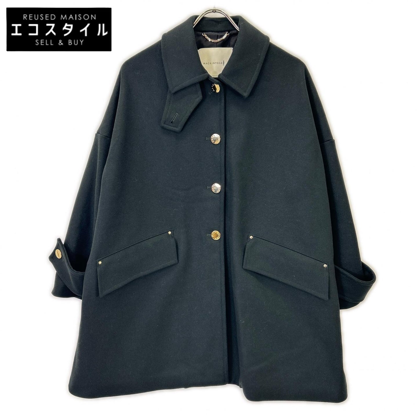 MACKINTOSH 麦金托什 L222MO1007FEX2K 海军蓝 羊毛 金色纽扣 HUNBIE 立领大衣 大衣