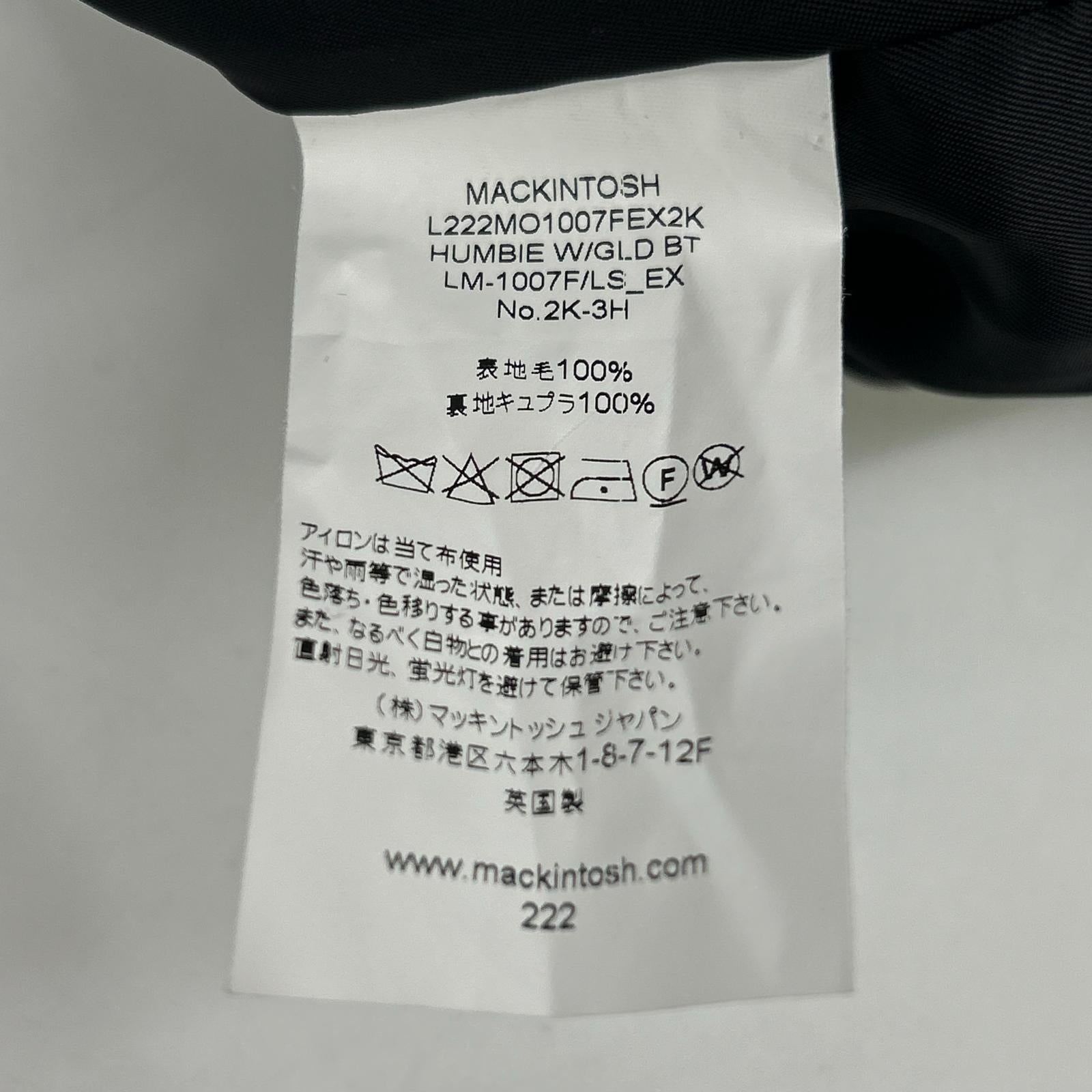 MACKINTOSH 麦金托什 L222MO1007FEX2K 海军蓝 羊毛 金色纽扣 HUNBIE 立领大衣 大衣
