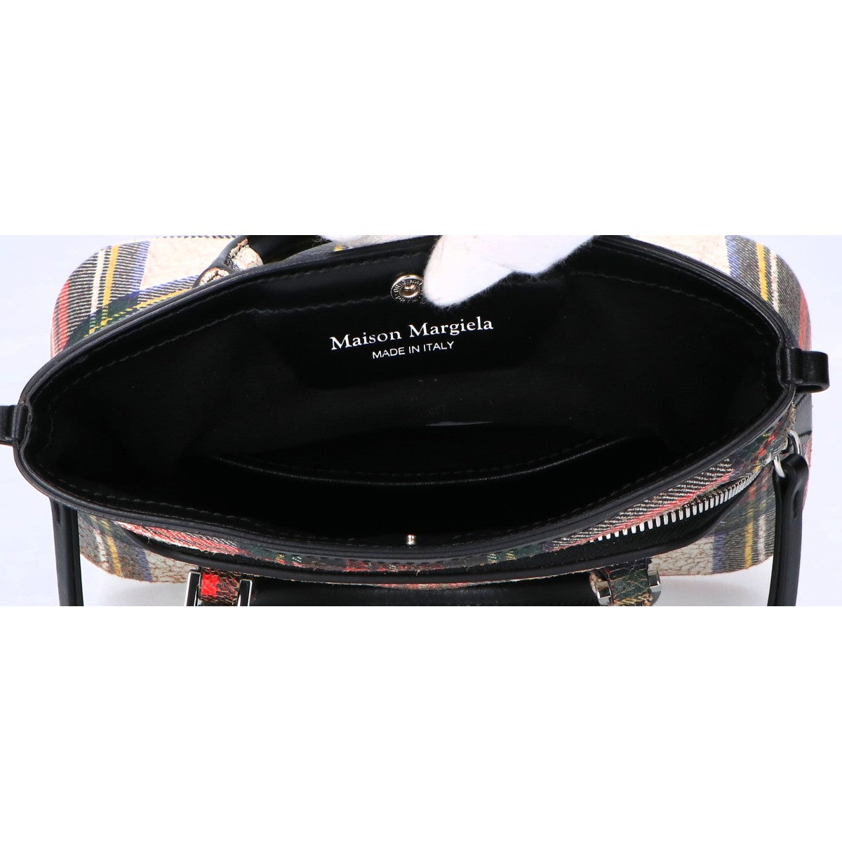 Maison Margiela 马吉拉 美品 国内正品 S56WG0081 5AC 微型小羊皮格纹压碎处理 2WAY链条单肩包 手提包