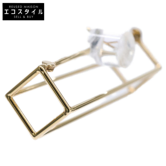 美品 750YG Rectangle Pierce 30/ﾚｸﾀﾝｸﾞﾙﾋﾟｱｽ30 ピアス レディース