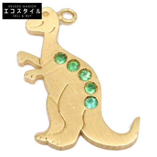 Marie-Helene de Taillac [Excellent Condition] 20K YG 0.02ct Tsavorite Dinosaur Charm