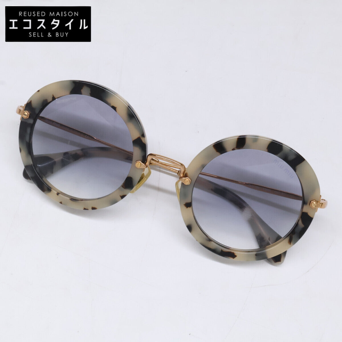 MIUMIU ミュウミュウ SMU13N HAO-8V1 ラウンドシェイプ サングラス