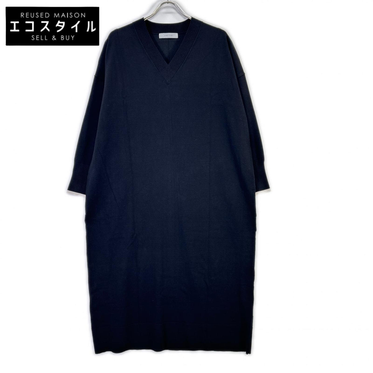 UNFILO Unfilo OPURGW0327 Made in 2025 Black My Beauty Knit V-neck dress One-piece dress