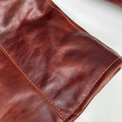 VANSON バンソン ブラウン 9Dオクタゴン シングルライダースジャケット ジャケット