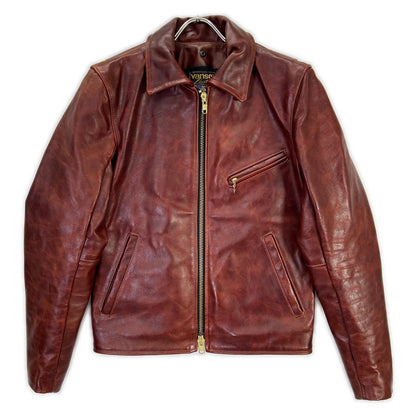 VANSON バンソン ブラウン 9Dオクタゴン シングルライダースジャケット ジャケット