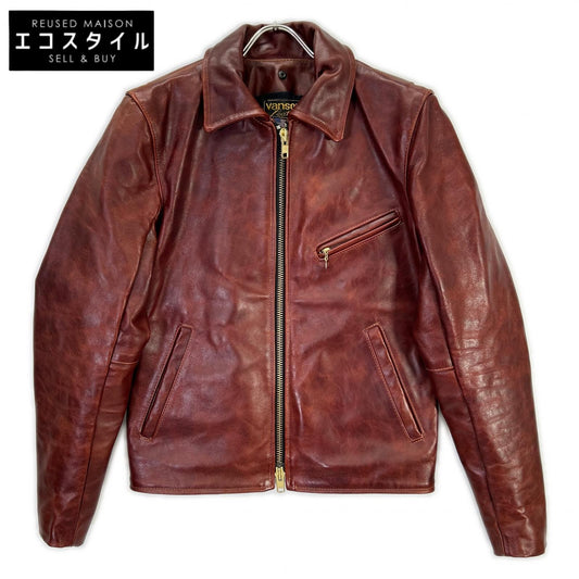 VANSON バンソン ブラウン 9Dオクタゴン シングルライダースジャケット ジャケット