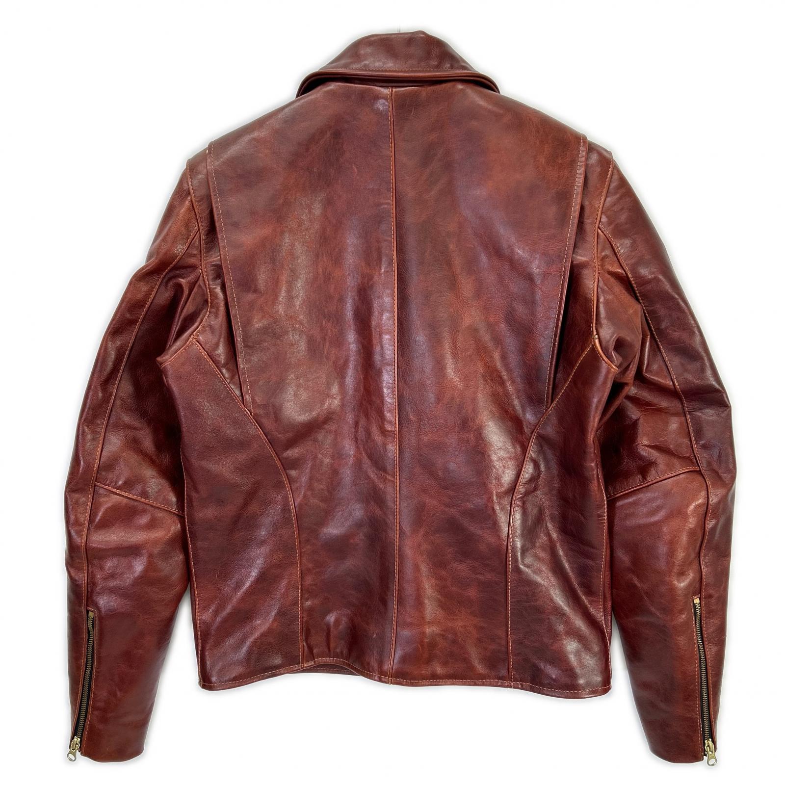 VANSON バンソン ブラウン 9Dオクタゴン シングルライダースジャケット ジャケット