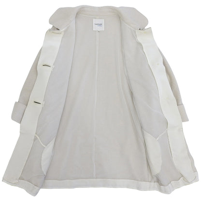 LANVIN en Bleu ランバンオンブルー ライトベージュ クルミボタン ラウンドカラー コート レディース 36 コート