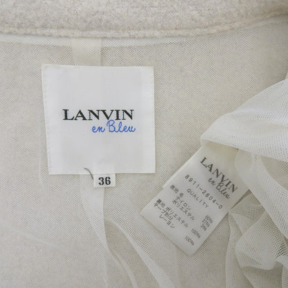 LANVIN en Bleu ランバンオンブルー ライトベージュ クルミボタン ラウンドカラー コート レディース 36 コート