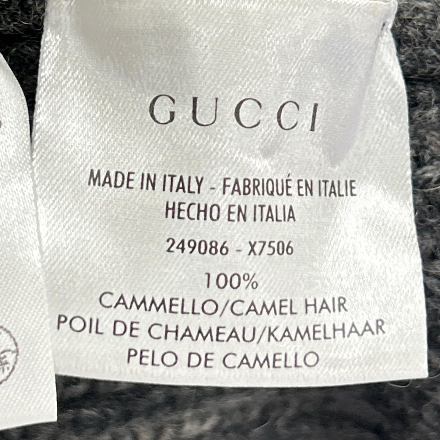 GUCCI グッチ 249086 グレー キャメル100 タートルネックノースリーブニット ベスト