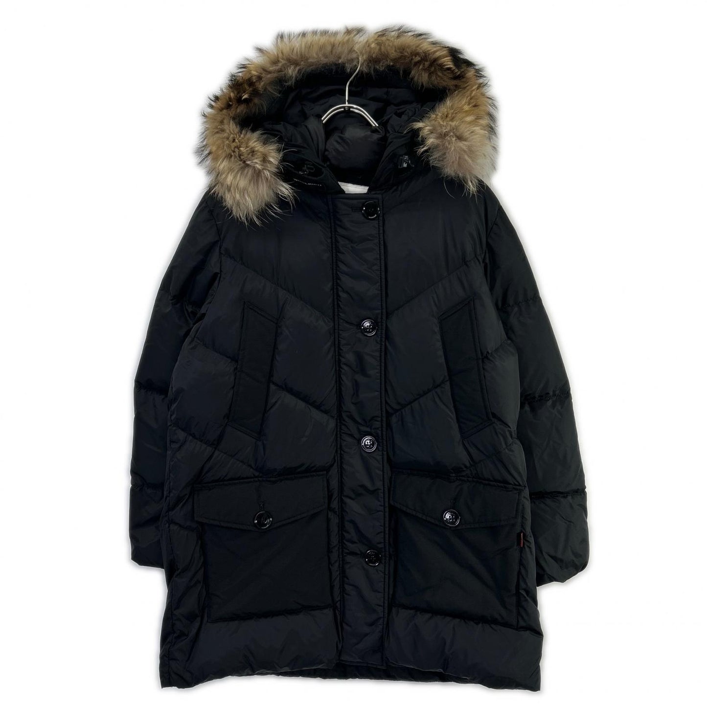WOOLRICH ウールリッチ WWCPS2789 ブラック ナイロン ラクーンファー ダウンジャケット ジャケット