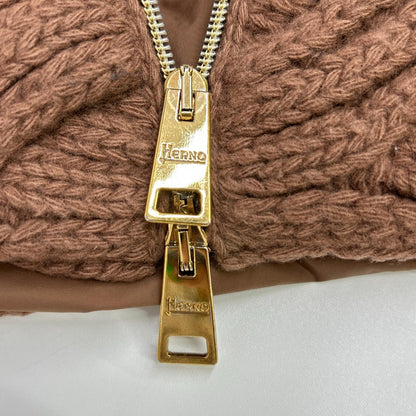 HERNO ヘルノ MP000129D-70064 ブラウン ニット×ナイロン切り替え ダウンジャケット ジャケット