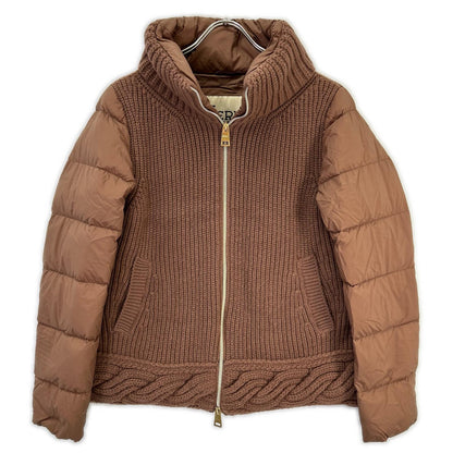 HERNO ヘルノ MP000129D-70064 ブラウン ニット×ナイロン切り替え ダウンジャケット ジャケット