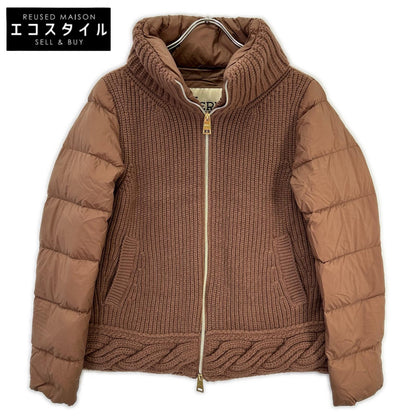HERNO ヘルノ MP000129D-70064 ブラウン ニット×ナイロン切り替え ダウンジャケット ジャケット