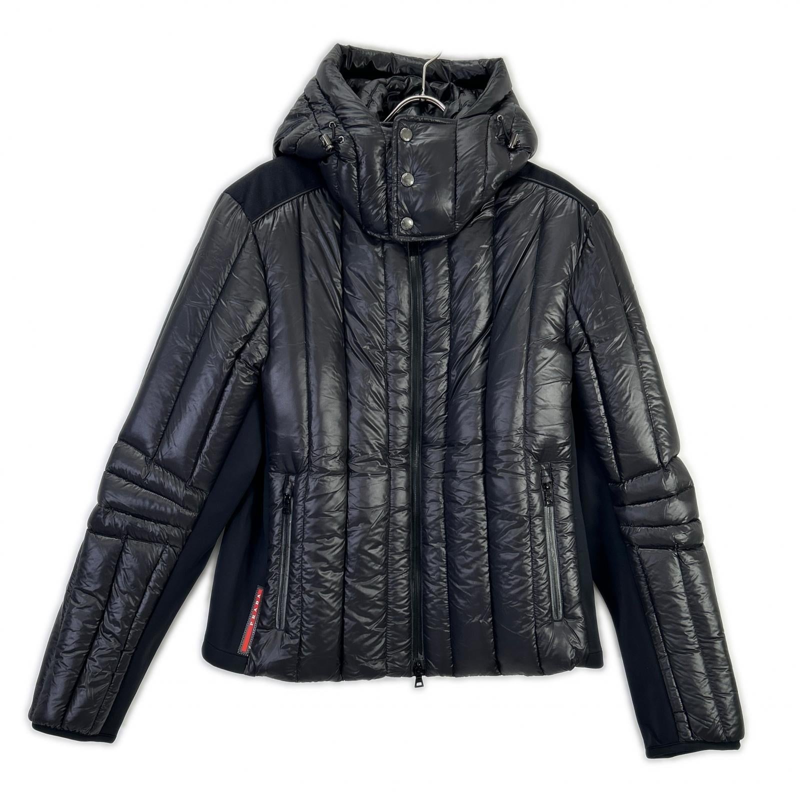 PRADA SPORT プラダスポーツ SGH580 ブラック ナイロン 切り替えダウンジャケット ジャケット