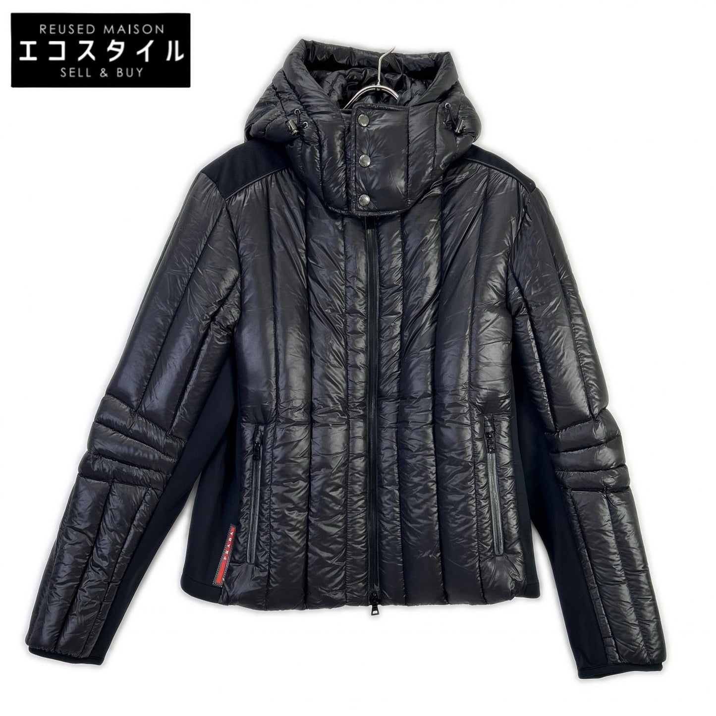 PRADA SPORT SGH580 Black Nylon Paneled Down Jacket