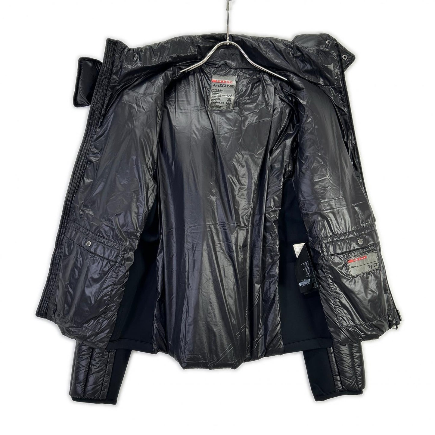PRADA SPORT SGH580 Black Nylon Paneled Down Jacket