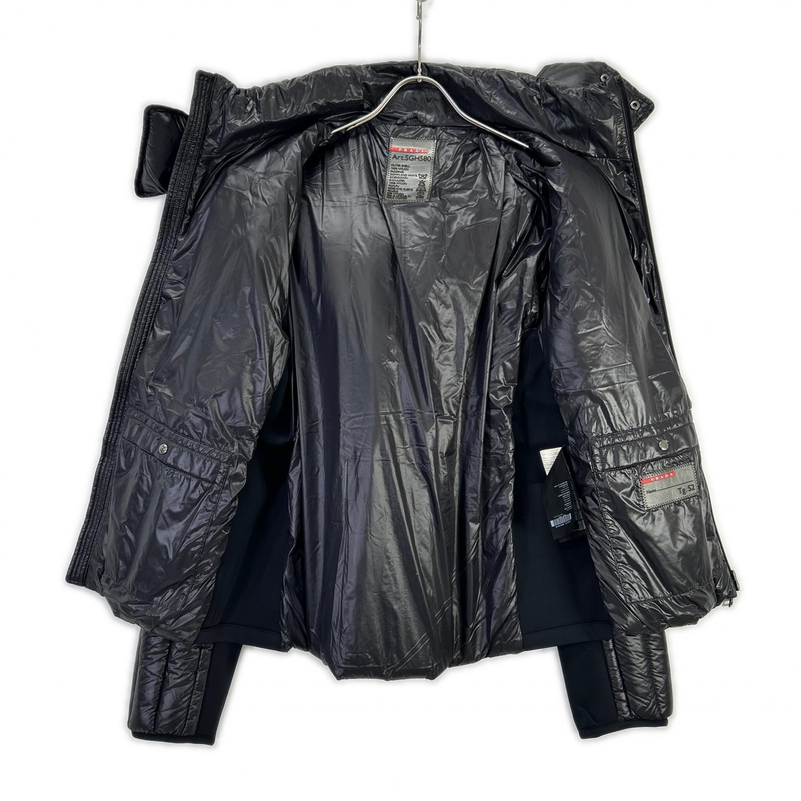 PRADA SPORT SGH580 Black Nylon Paneled Down Jacket